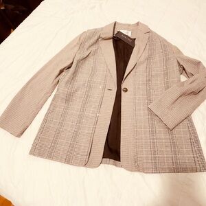 Per Se Beige Plaid Blazer